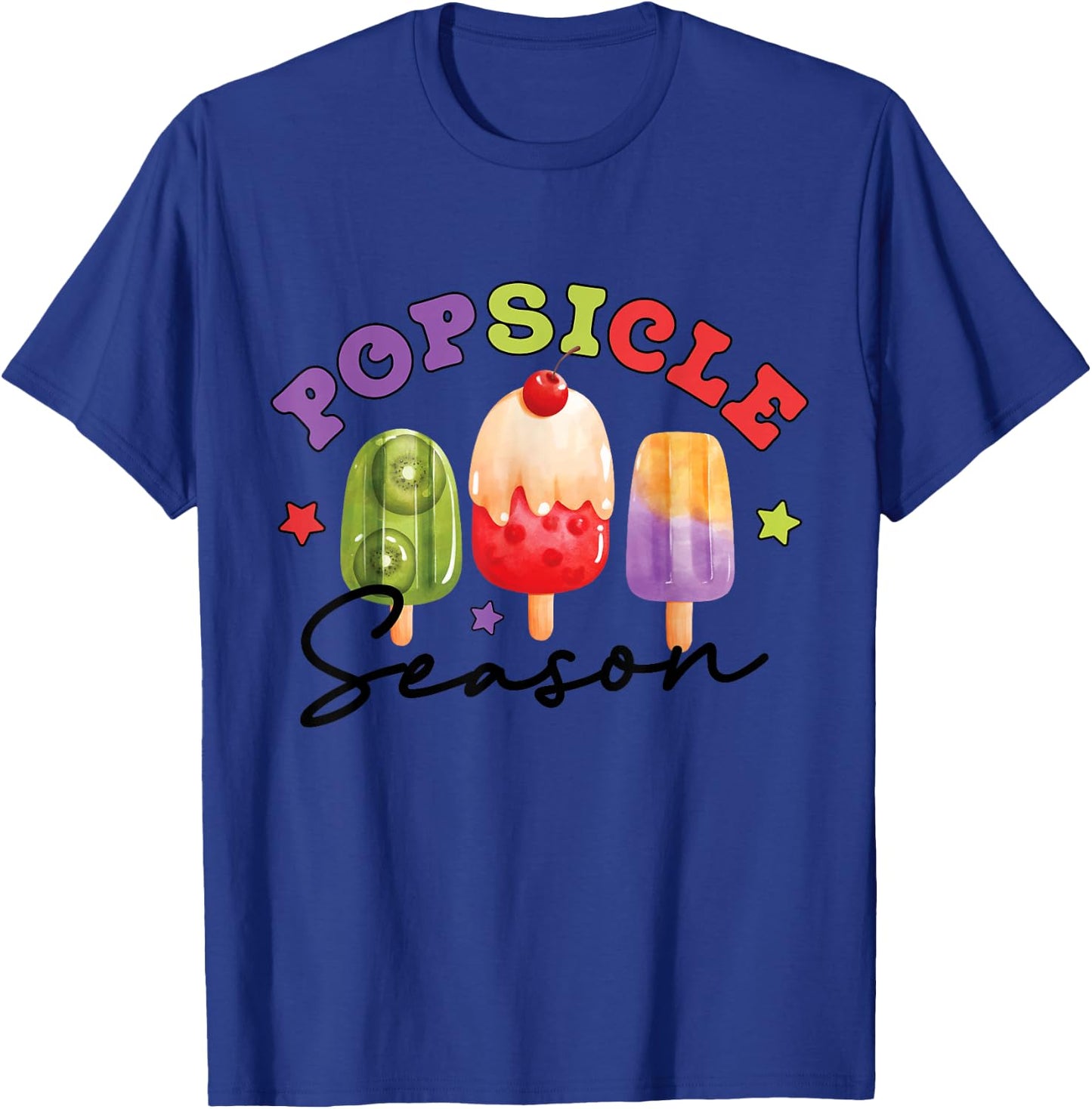 Funny Popsicle Season Summer Ice Cream Boys Girls Kids T-Shirt - T-Shirt | Royal