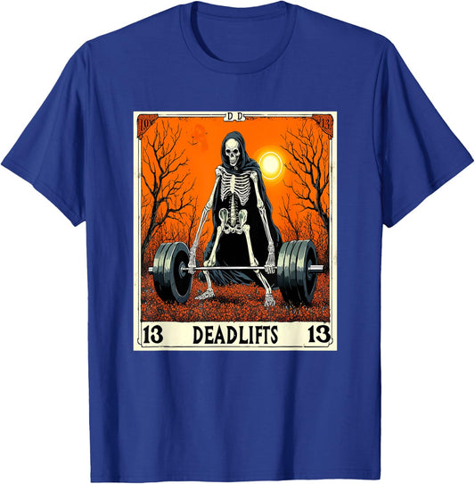 Lift of Death Tarot Deadlifts Gym Reaper's Workout 09Q36N T-Shirt - T-Shirt | Royal