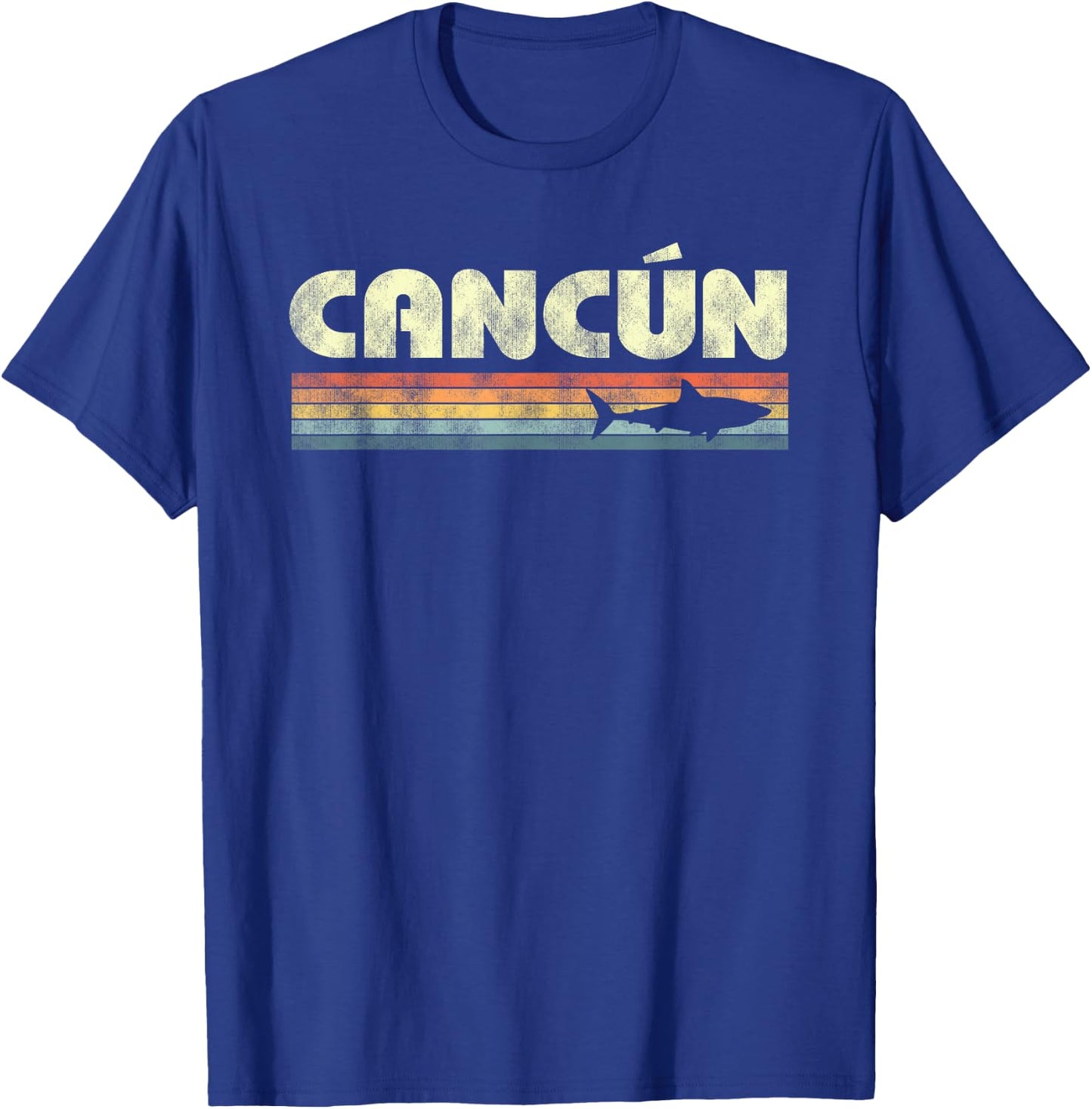 Retro Cancun Mexico Shark Souvenir Boys Girls T-Shirt - T-Shirt | Royal
