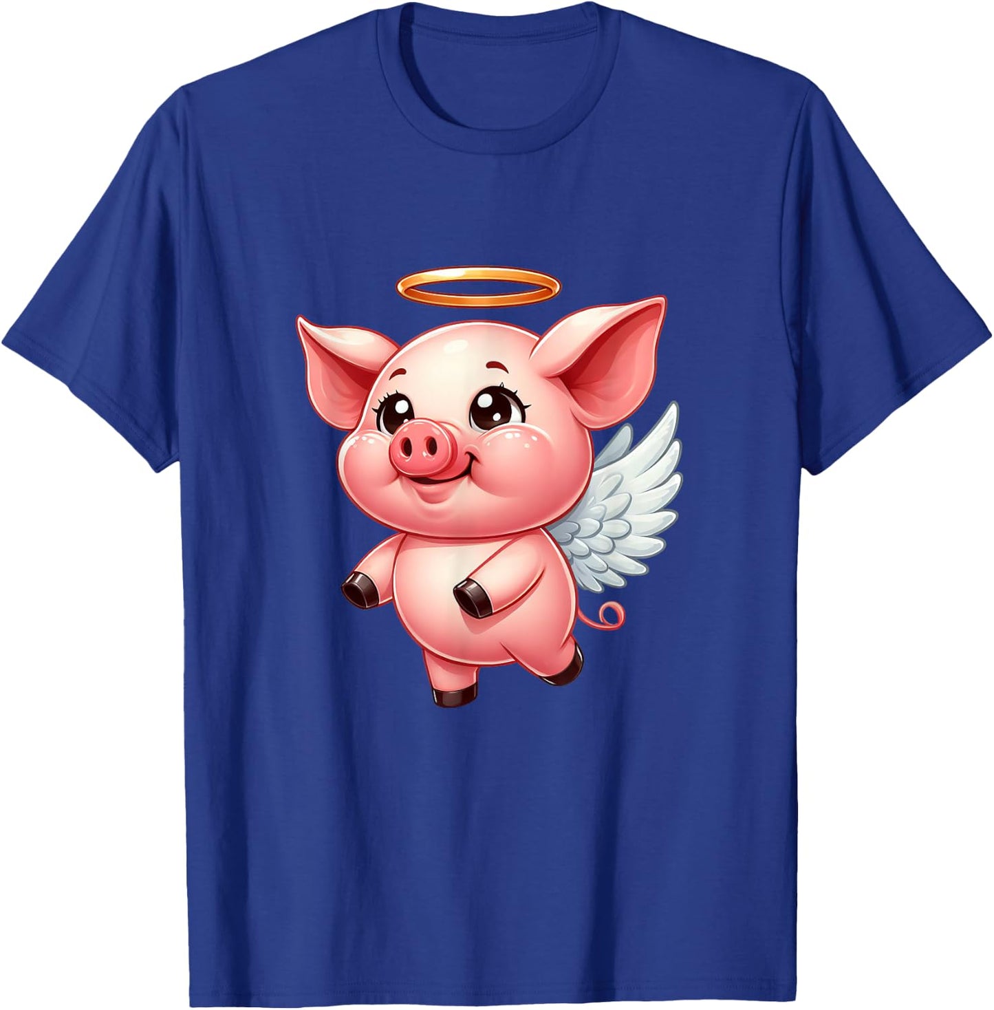 Cute Pig Angel with Wings T-Shirt - T-Shirt | Royal