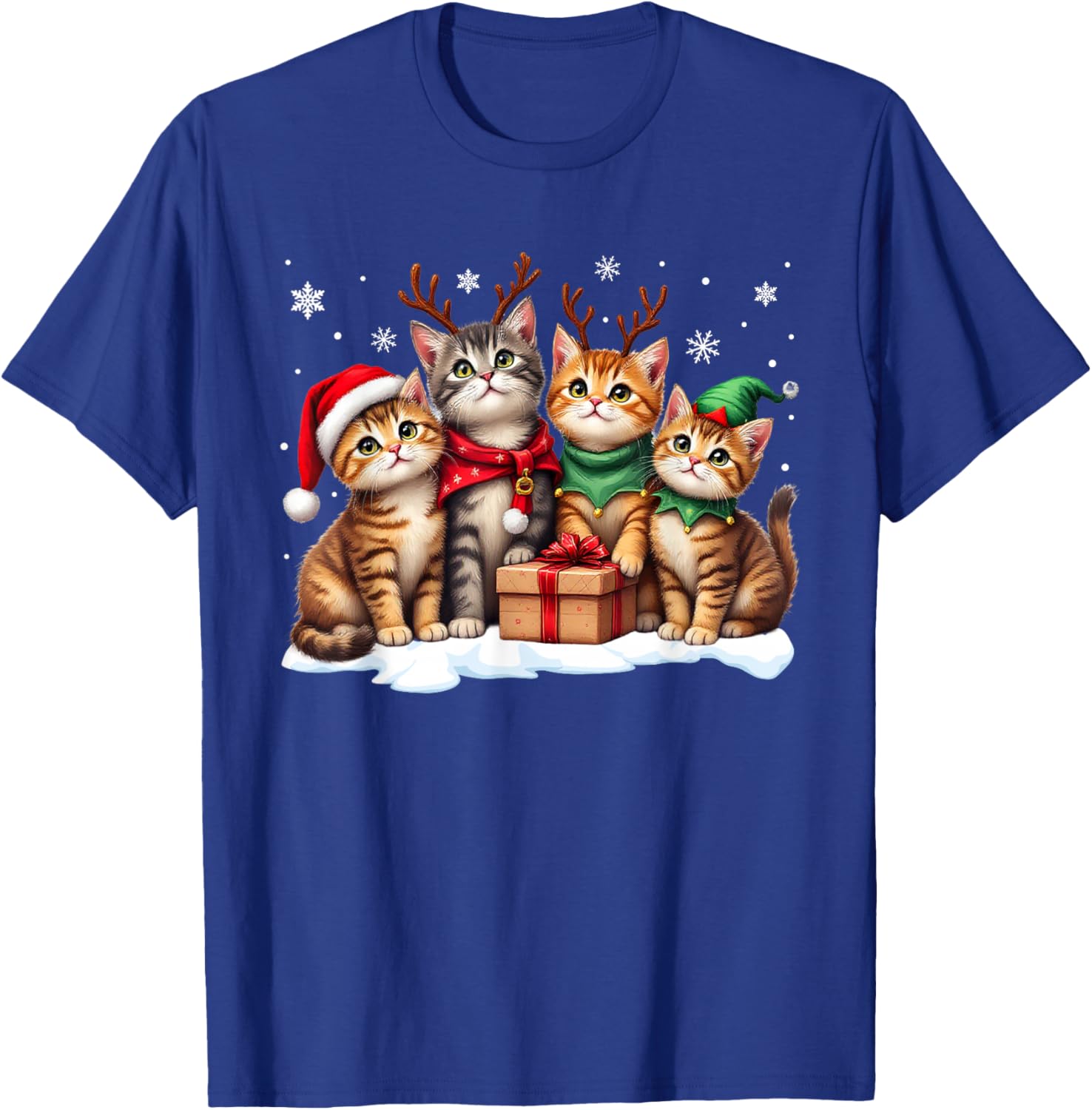 Cats Cat Christmas Pajamas Family Men Women Boys Girls T-Shirt - T-Shirt | Royal