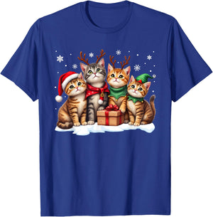 Cats Cat Christmas Pajamas Family Men Women Boys Girls T-Shirt - T-Shirt | Royal