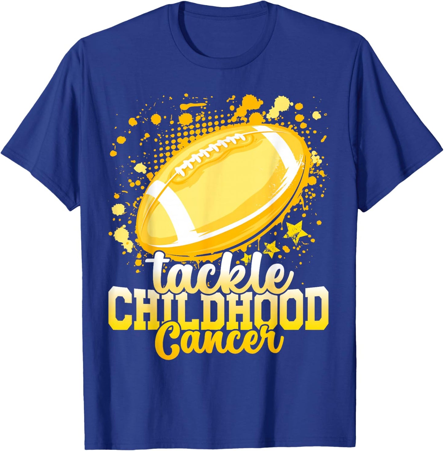 Tackle Childhood cancer football childhood cancer awareness T-Shirt - T-Shirt | Royal