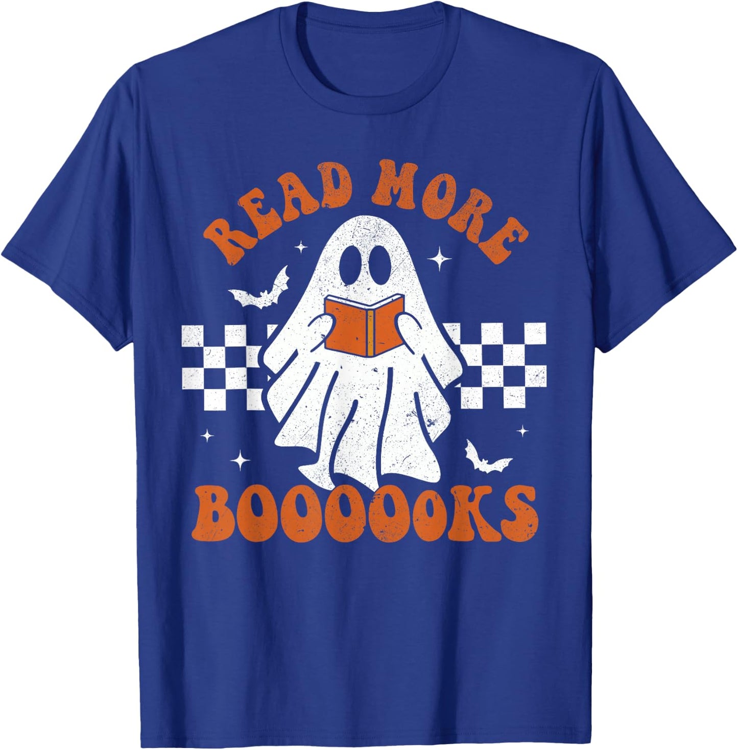 Read More Books Cute Ghost Reading Book Teacher Halloween T-Shirt - T-Shirt | Royal