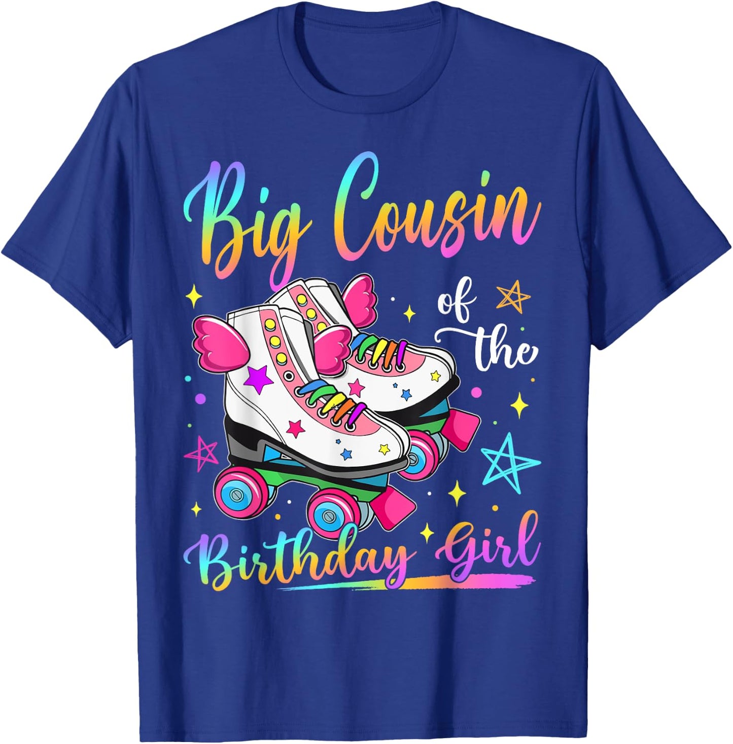Big Cousin Of The Birthday Girl Rolling Skate Family T-Shirt - T-Shirt | Royal