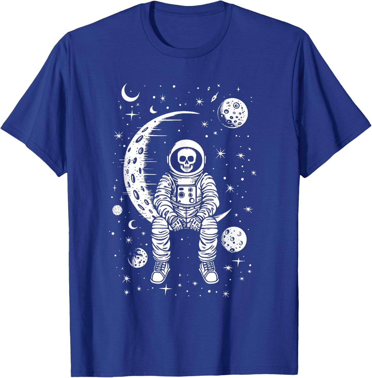 Skeleton Astronaut Halloween Costume Men Women Kids Boys T-Shirt - T-Shirt | Royal