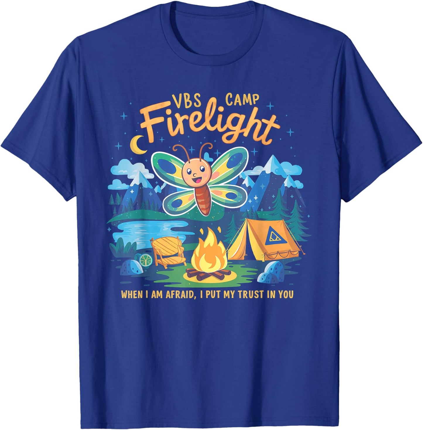 Camp Firelight VBS Camp Vacation Bible School Firework 2024 T-Shirt - T-Shirt | Royal