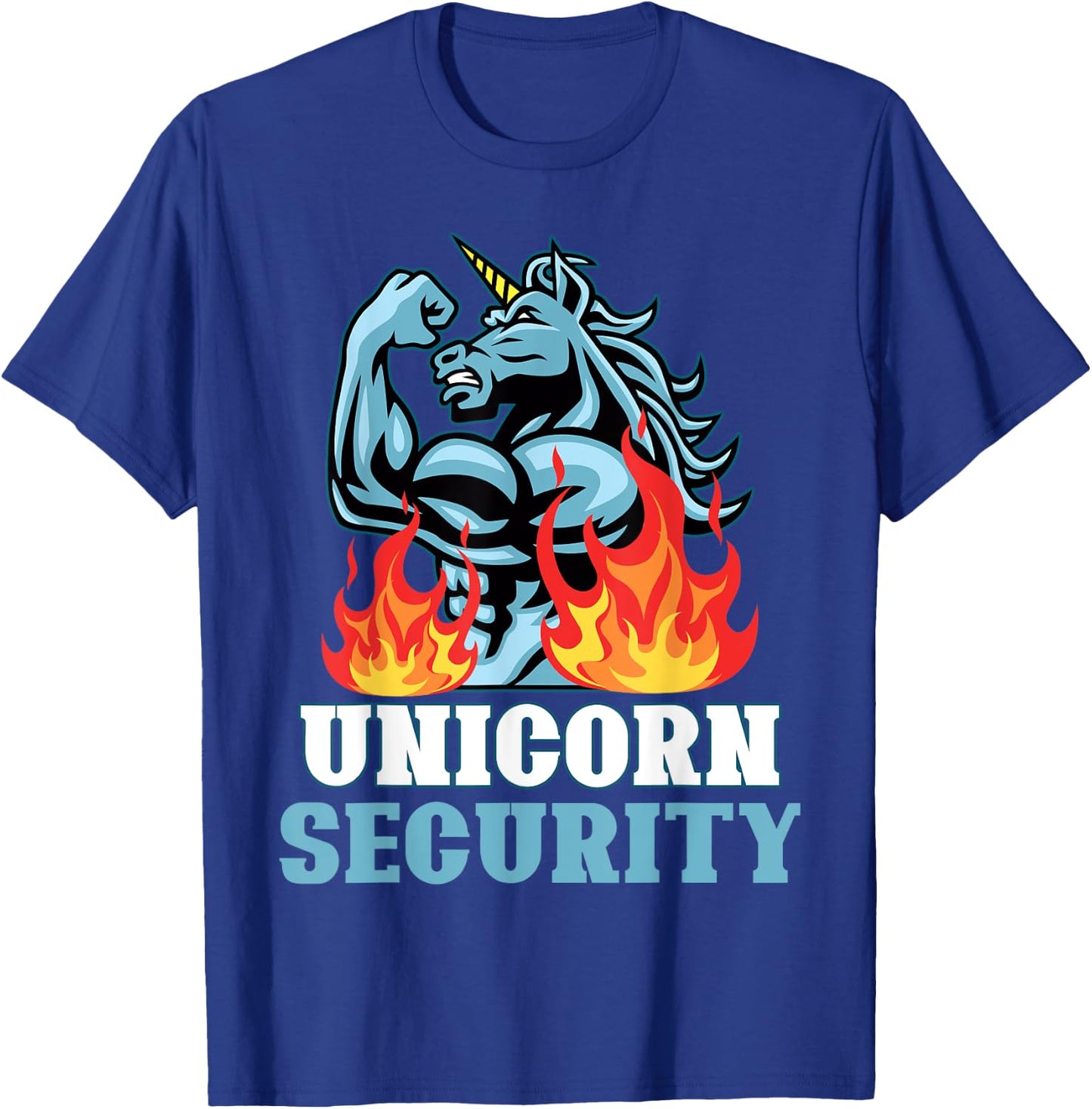 Unicorn Security Funny Unicorns Rainbow Lover Graphic T-Shirt - T-Shirt | Royal
