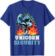 Unicorn Security Funny Unicorns Rainbow Lover Graphic T-Shirt - T-Shirt | Royal