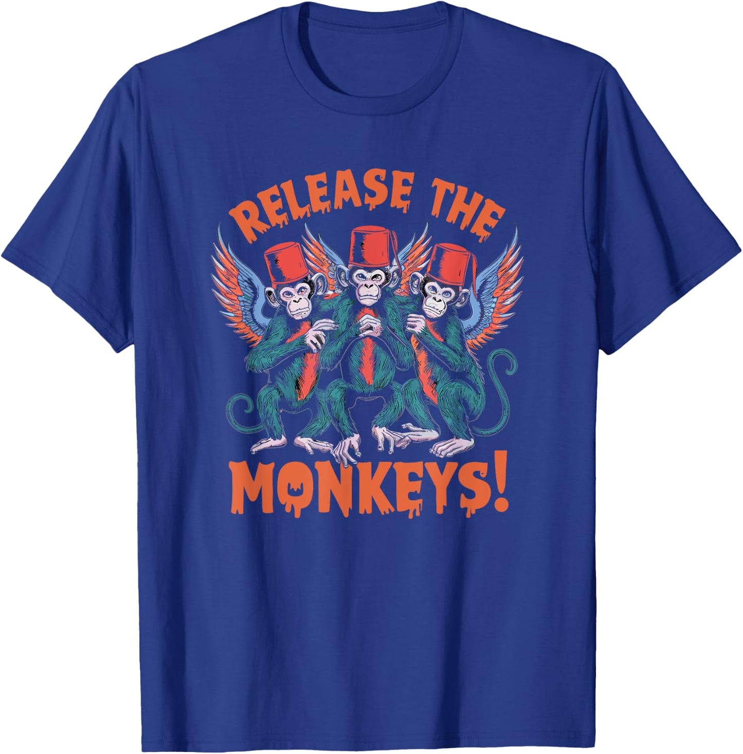 Release The Monkeys, Flying Monkeys Halloween T-Shirt - T-Shirt | Royal