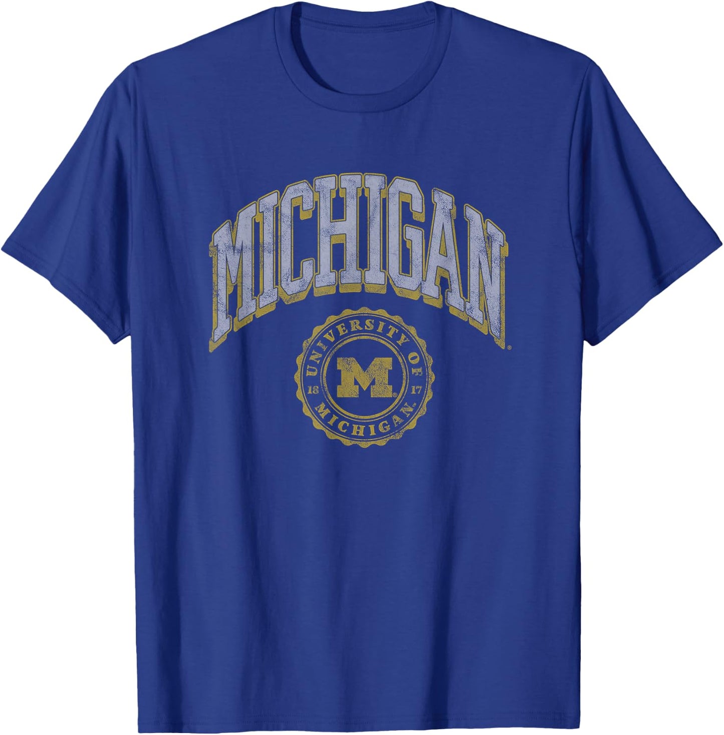 University of Michigan Wolverines U of M Classic Seal T-Shirt - T-Shirt | Royal