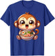 Cute Youth Monkey Kawaii Eating Ramen Japanese Food T-Shirt - T-Shirt | Royal