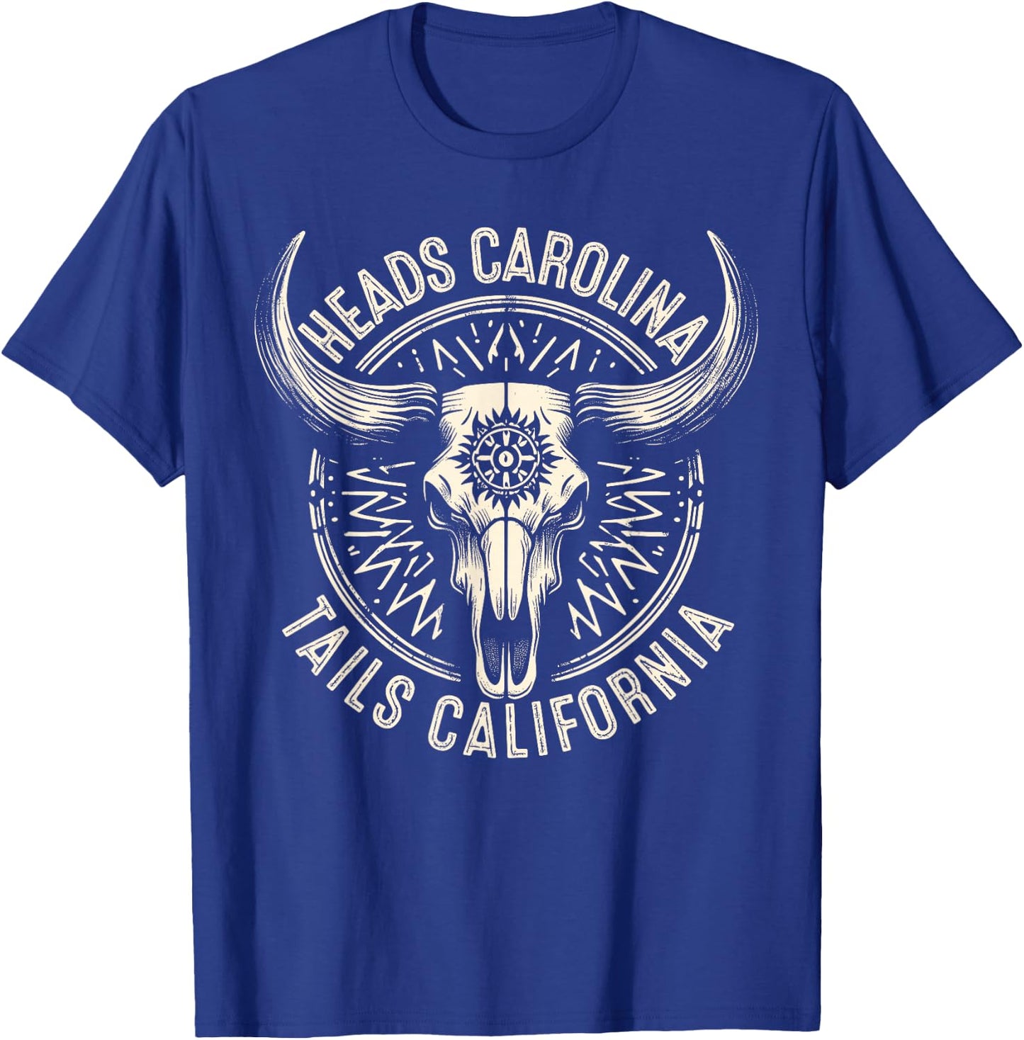 Heads Carolina Tail California Retro Vintage T-Shirt - T-Shirt | Royal