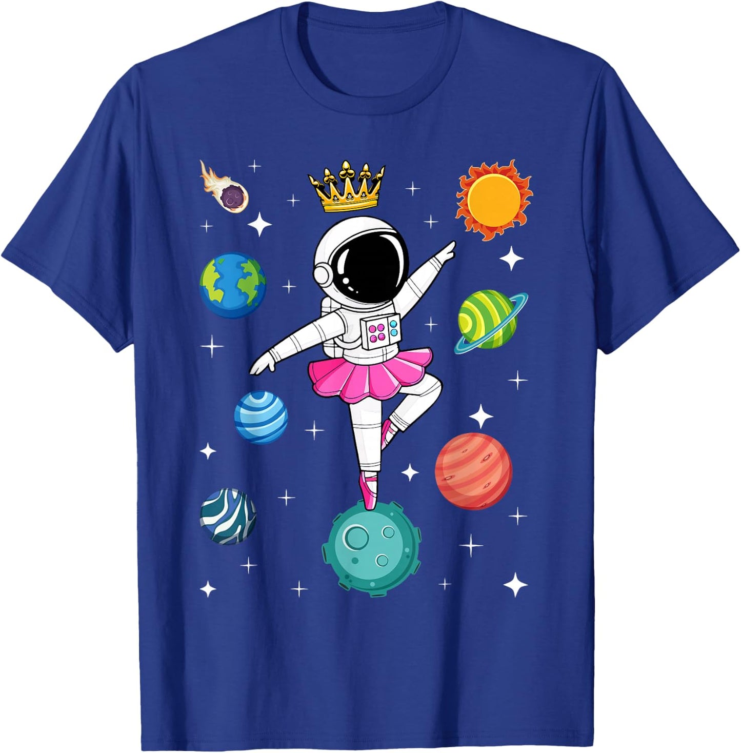 Ballerina Girl Space Astronaut T-Shirt - T-Shirt | Royal