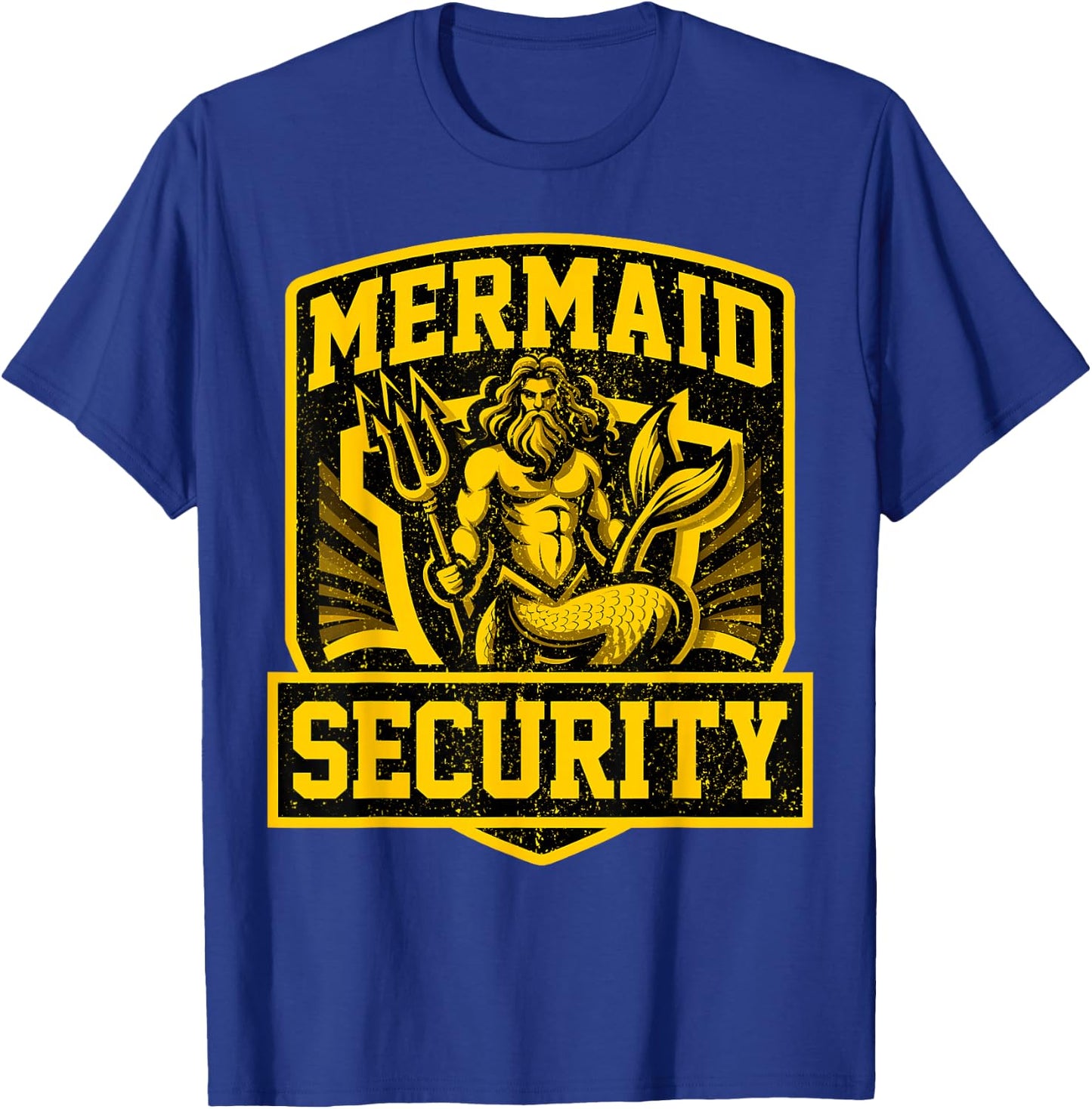 Dad Swimming Father Swimmer I Mermaid Security I Swim T-Shirt - T-Shirt | Royal