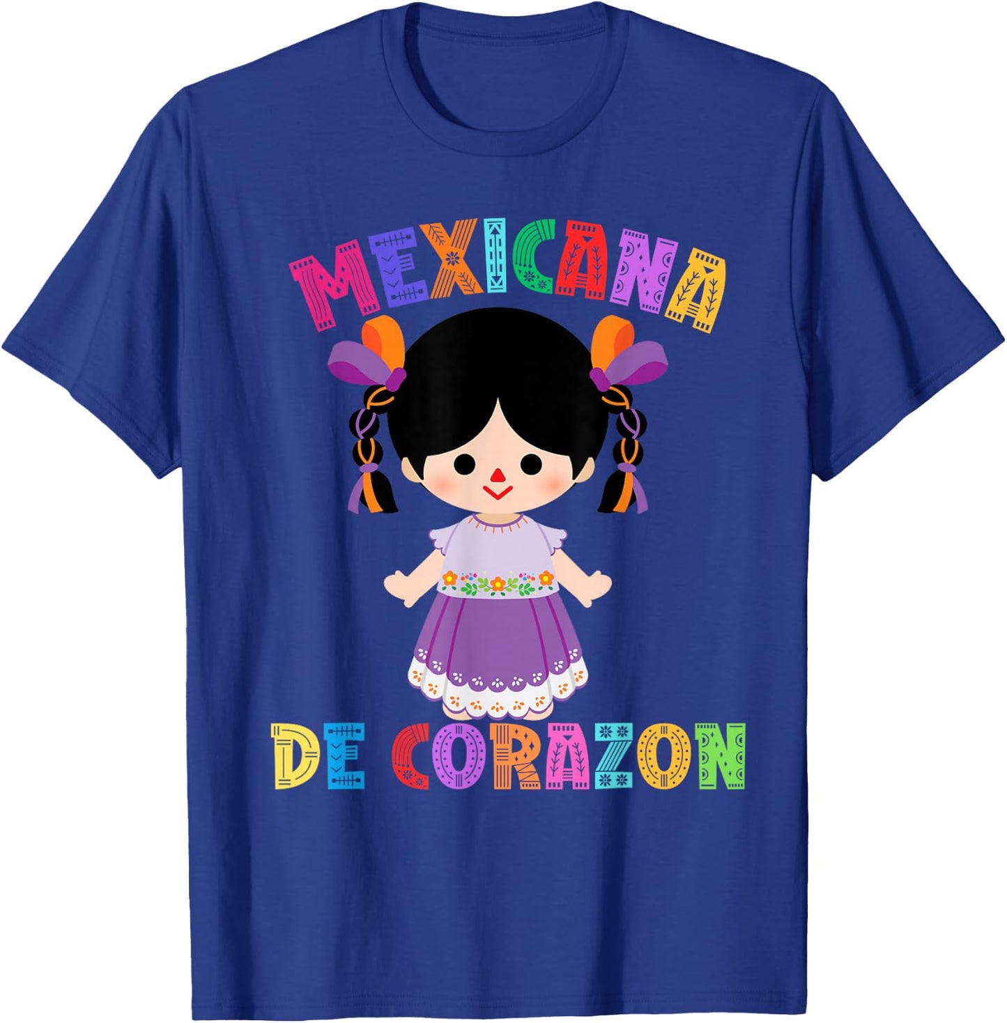 Mexican Doll, Maria. Mexican Mazahua Arte Huichol, Lele T-Shirt - T-Shirt | Royal