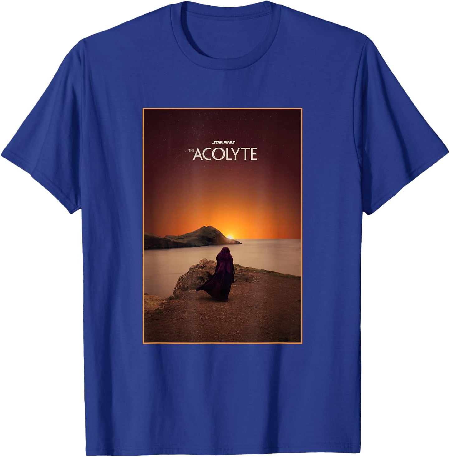 Star Wars The Acolyte Fading Sunset Landscape Title Poster T-Shirt - T-Shirt | Royal