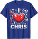 I Love Chris Red Heart I Heart Chris T-Shirt - T-Shirt | Royal