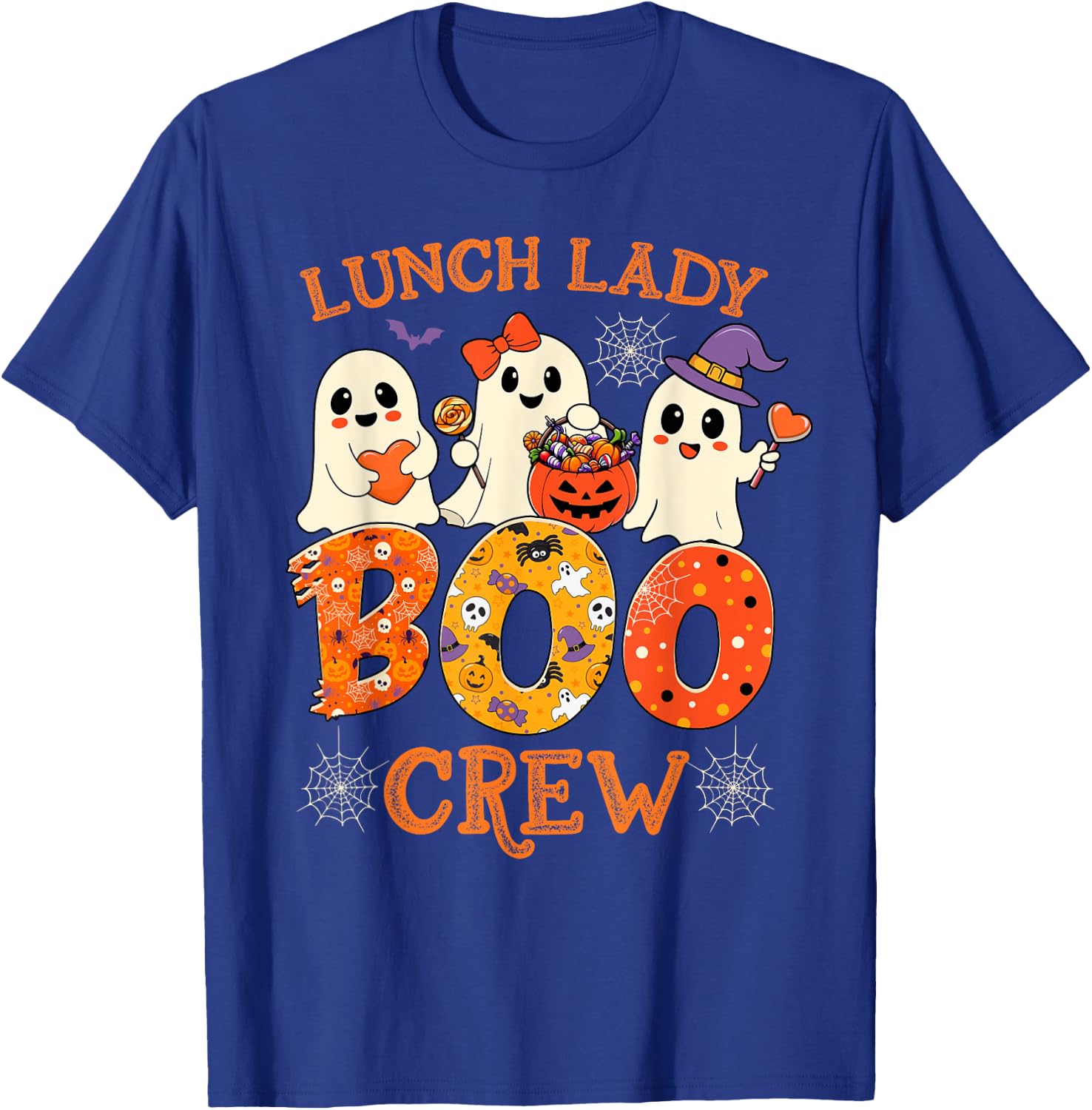 Lunch Lady Boo Crew Funny Halloween Spooky Costume Women T-Shirt - T-Shirt | Royal