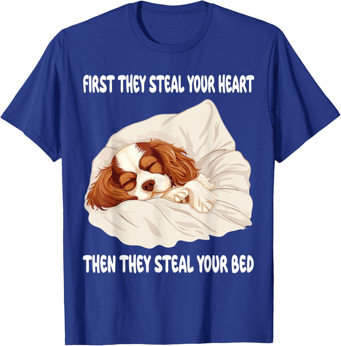 Cavalier King Charles Spaniel Sleeping Pajamas Nightgown T-Shirt - T-Shirt | Royal