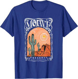 Vintage Mojave Desert Summer Cactus And California Sun T-Shirt - T-Shirt | Royal