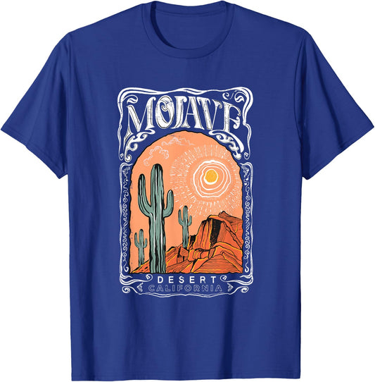 Vintage Mojave Desert Summer Cactus And California Sun T-Shirt - T-Shirt | Royal
