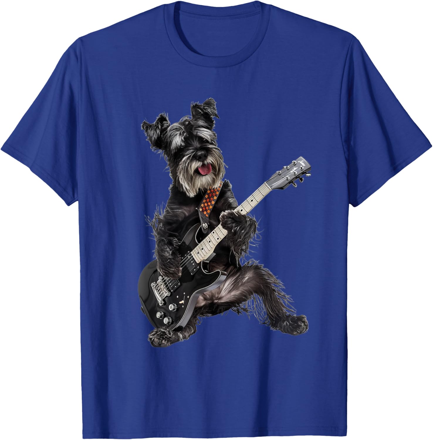 Miniature Schnauzer Guitar T-Shirt - T-Shirt | Royal