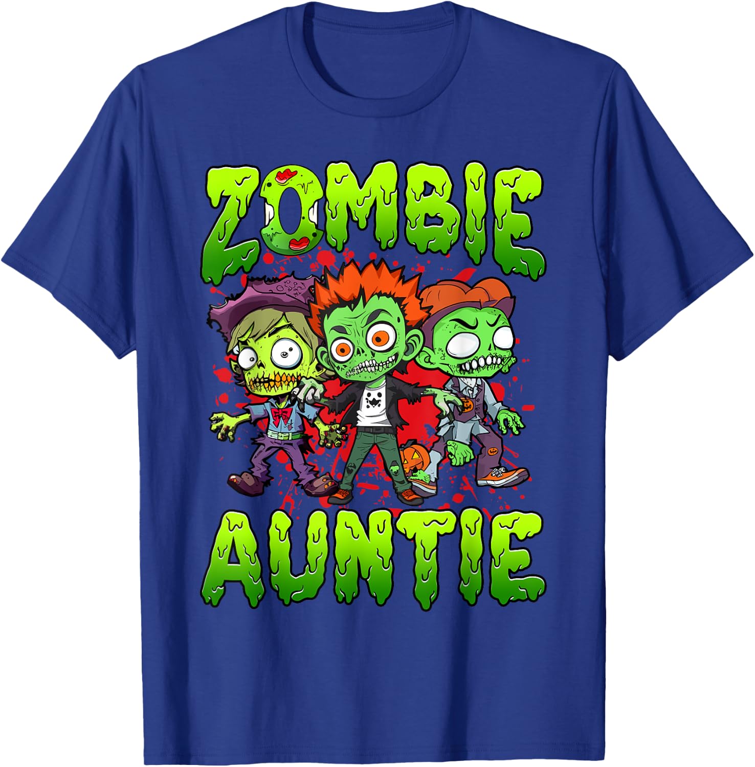 Zombie Auntie Halloween Costume Family Matching T-Shirt - T-Shirt | Royal