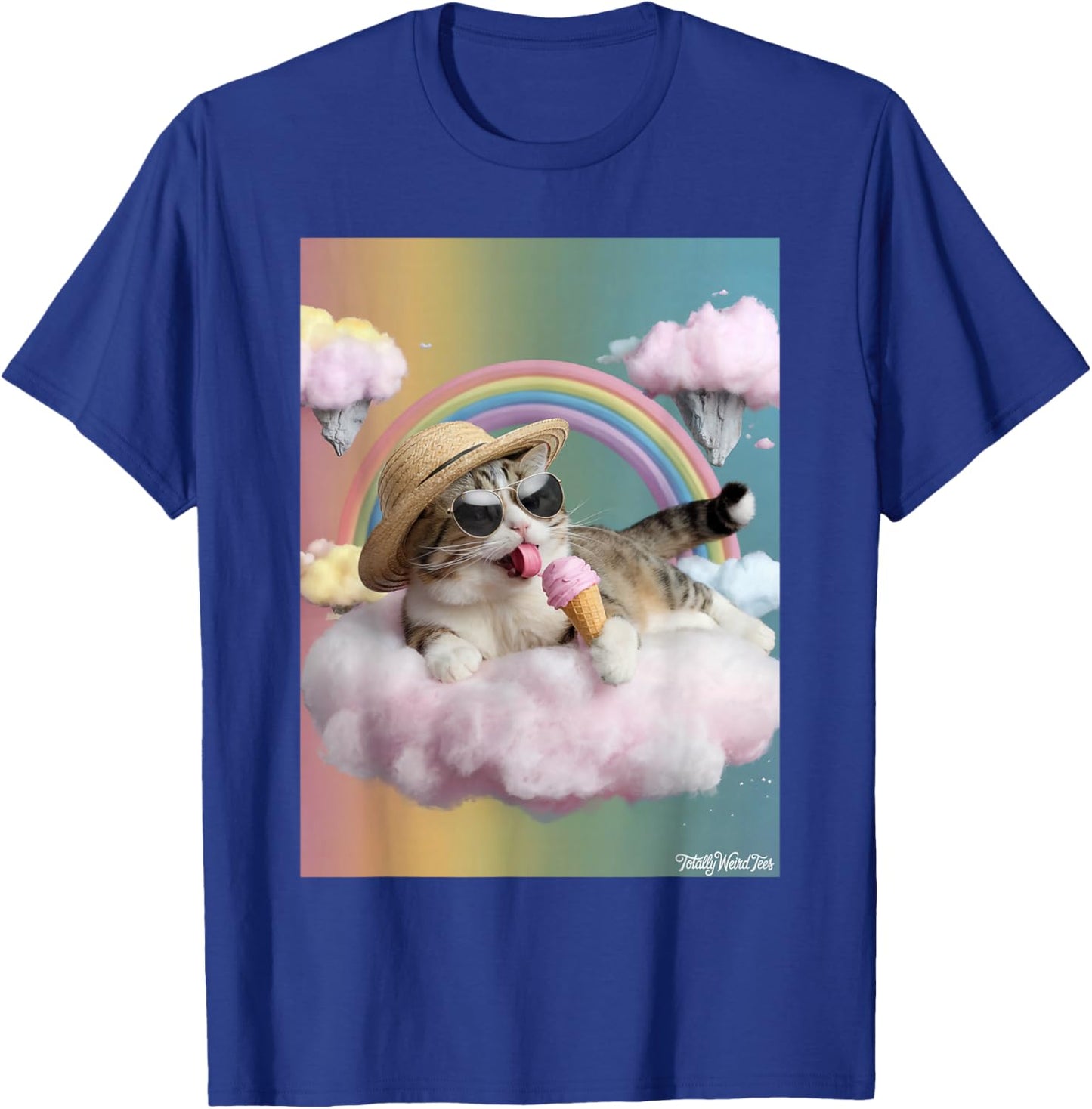 Rainbow Cat Dream Ice Cream Fantasy T-Shirt - T-Shirt | Royal