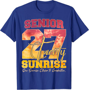 Senior Sunrise 2027 One Sunrise Closer to Graduation Funny T-Shirt - T-Shirt | Royal