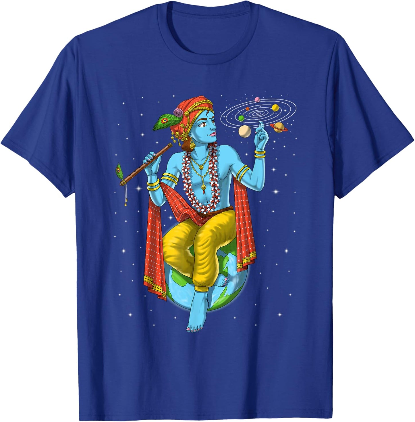 Lord Krishna Hindu God Hinduism Spiritual Yoga Meditation T-Shirt - T-Shirt | Royal