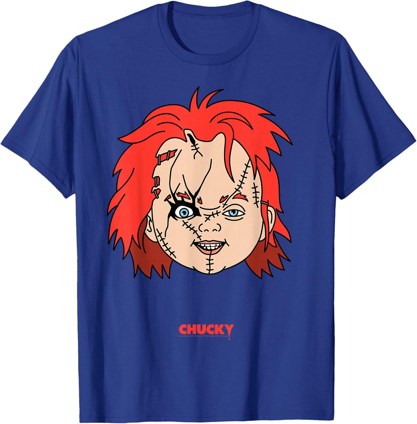 Chucky Big Face Portrait T-Shirt - T-Shirt | Royal
