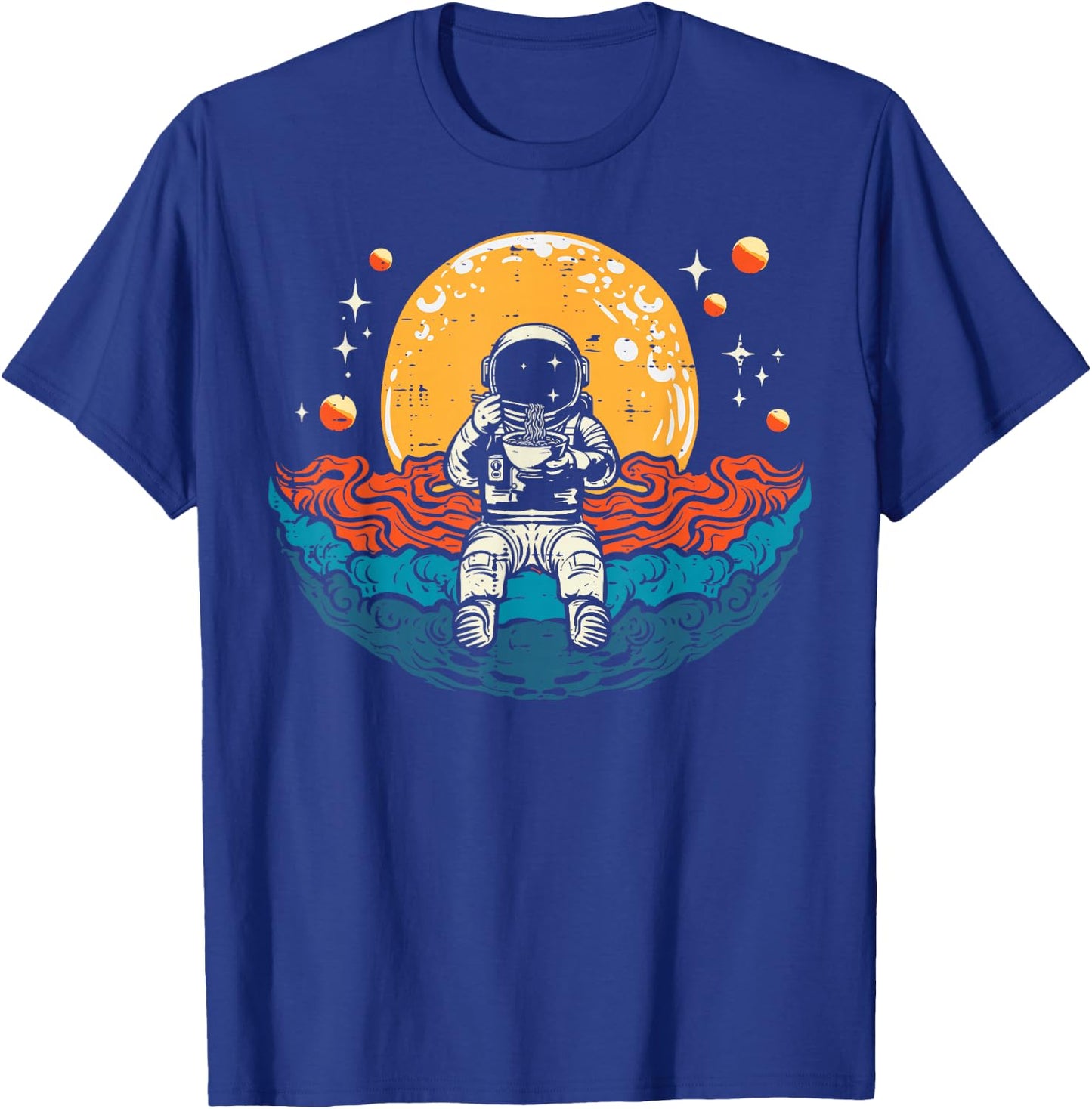 Astronaut Ramen Wave Space Japanese Noodle Men Women Kids T-Shirt - T-Shirt | Royal