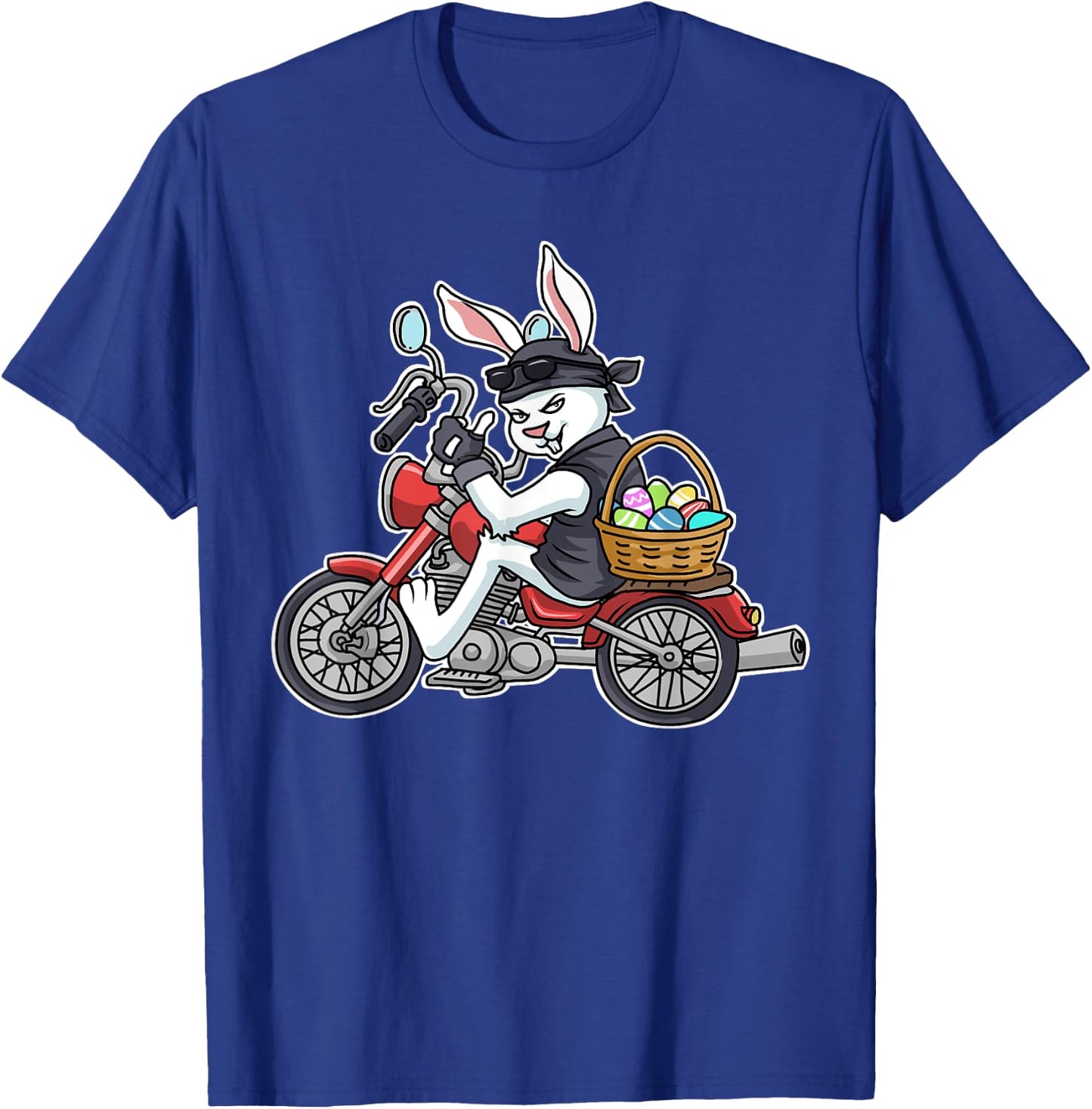 Easter Bunny Motorcycle Men Biker Gifts Women Braap T-Shirt - T-Shirt | Royal