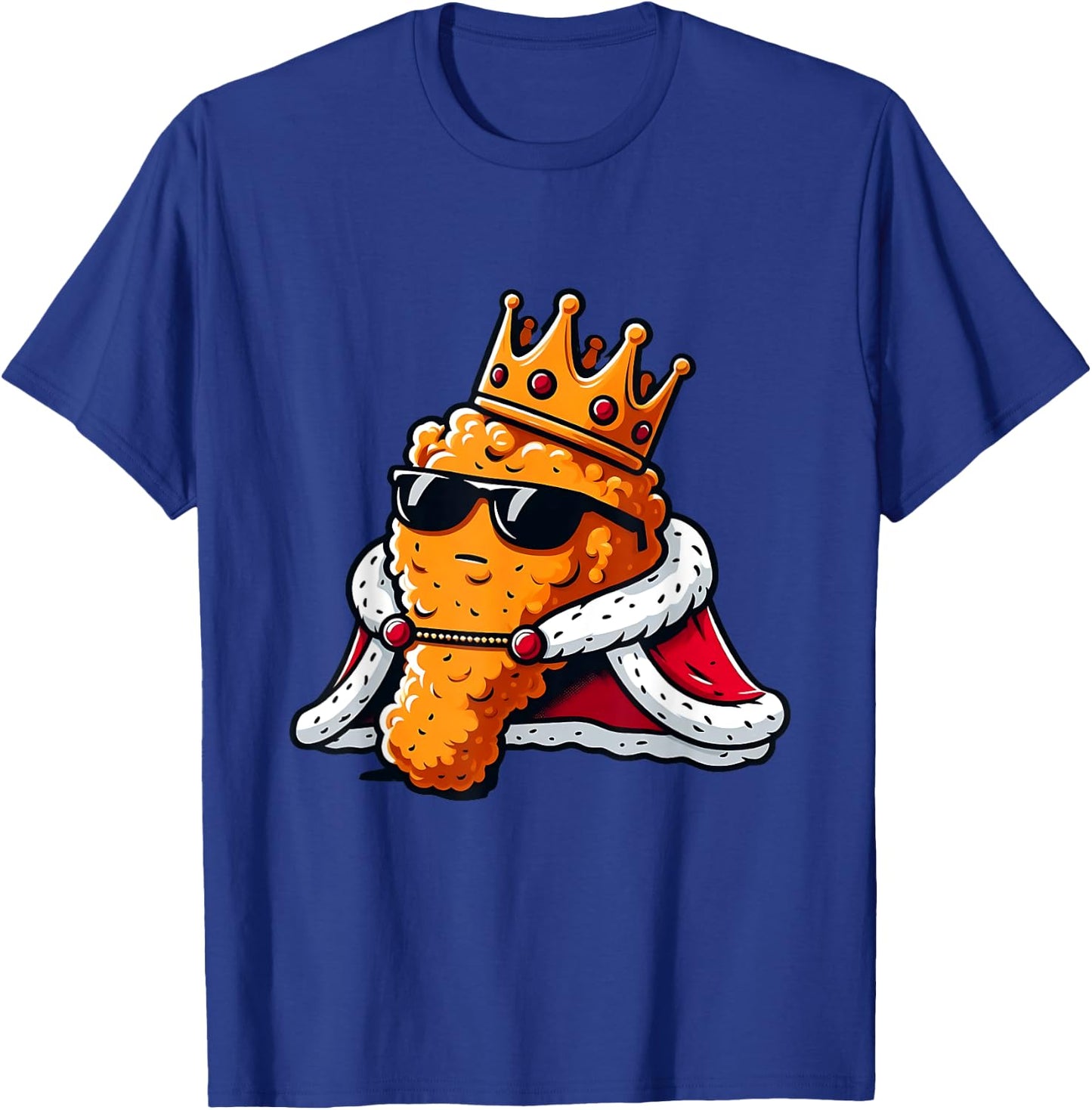 Funny Chicken Wing King BBQ Chicken Wing Graphic T-Shirt - T-Shirt | Royal