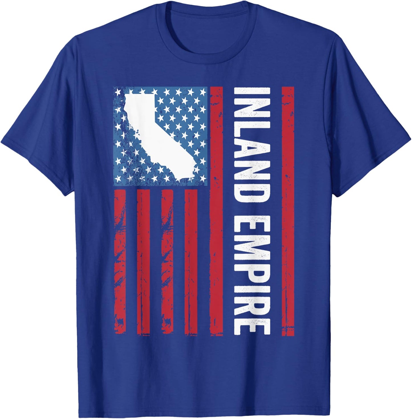 Inland Empire American Flag, IE California, Inland Empire T-Shirt - T-Shirt | Royal