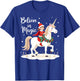Believe in Magic Christmas Elf Riding Festive Unicorn T-Shirt - T-Shirt | Royal