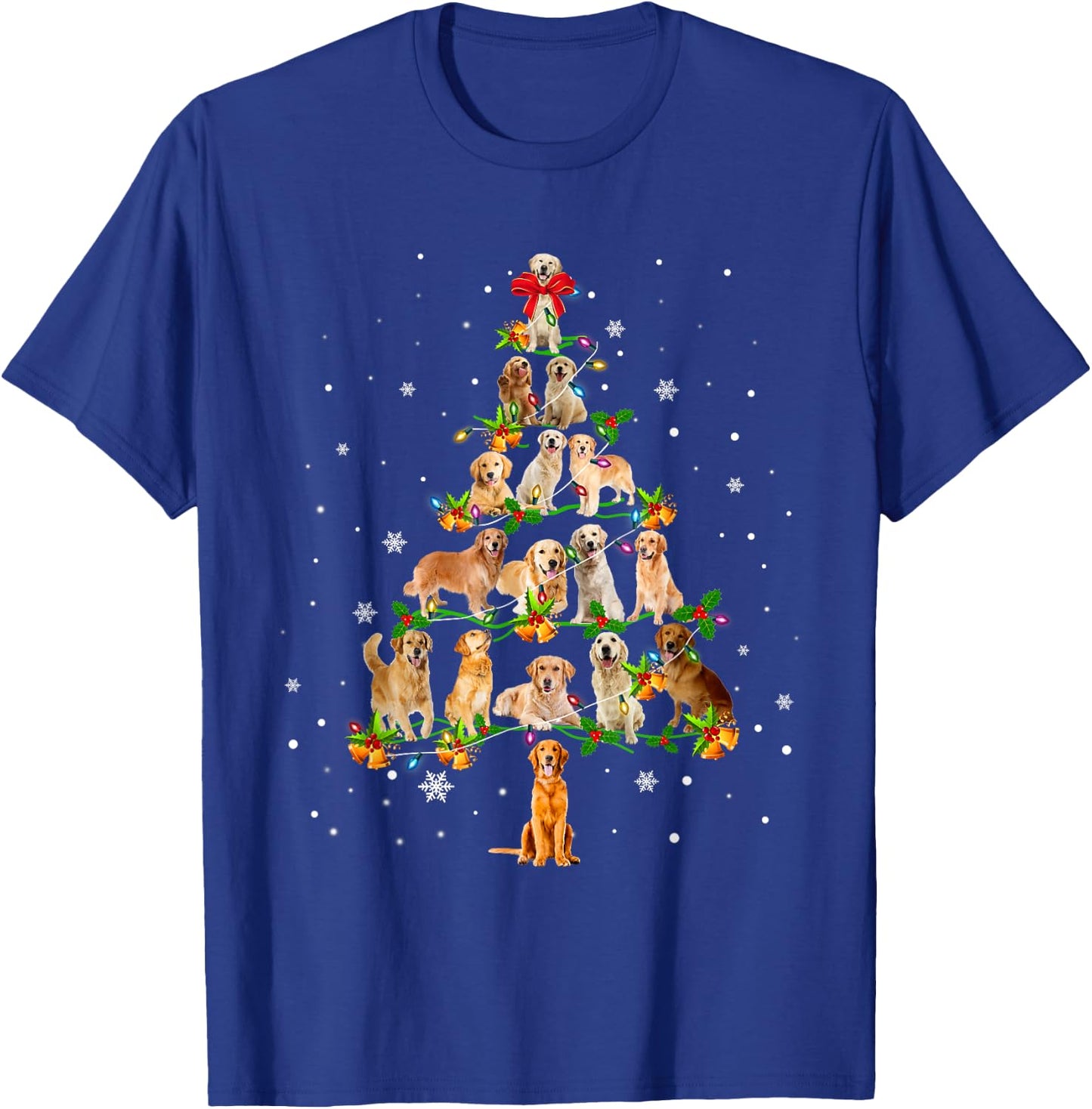 Golden retriever Christmas Tree Santa Funny Dog Lover Gift Women T-Shirt - T-Shirt | Royal