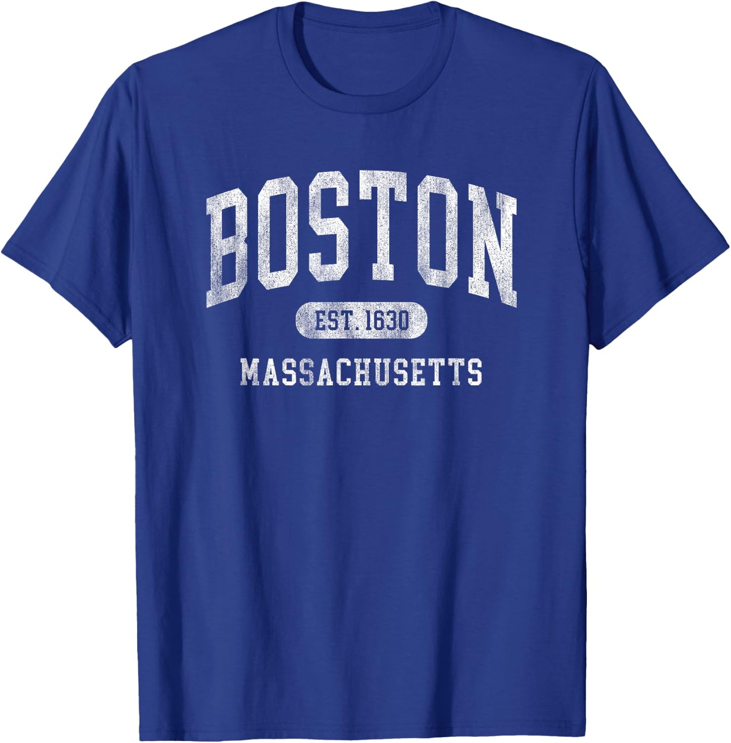 Vintage Boston Massachusetts Established 1630 throwback T-Shirt - T-Shirt | Royal