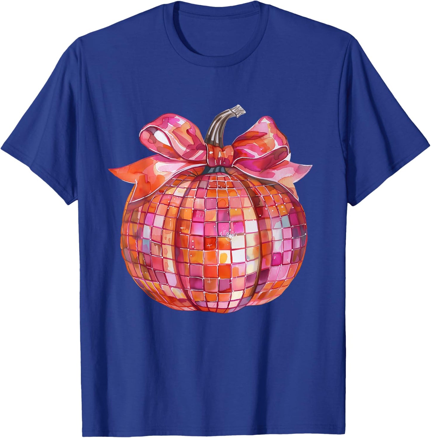 Pumpkin Disco Coquette Bow Fall Autumn Halloween Costume T-Shirt - T-Shirt | Royal