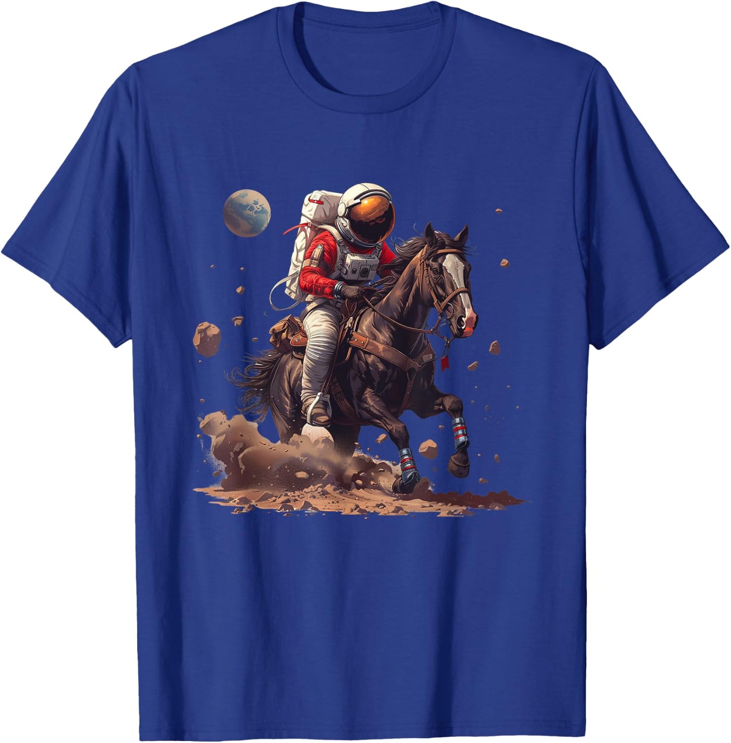 Space Cowboy Astronaut Riding Horse In Space T-Shirt - T-Shirt | Royal