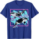 Save Whales 90s Orca Ocean Animals Chart Mammals Guide Eco T-Shirt - T-Shirt | Royal