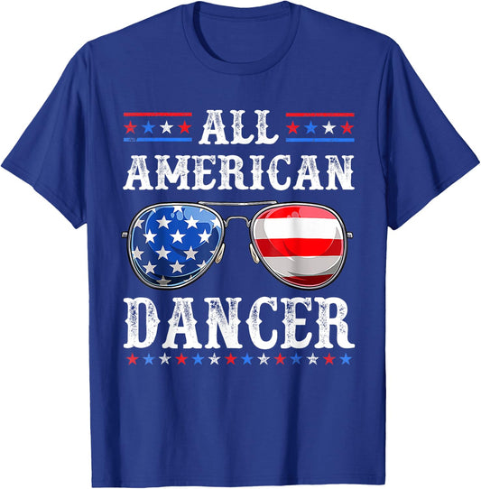 All American Dancer 4th of July Patriotic USA Sunglasses T-Shirt - T-Shirt | Royal