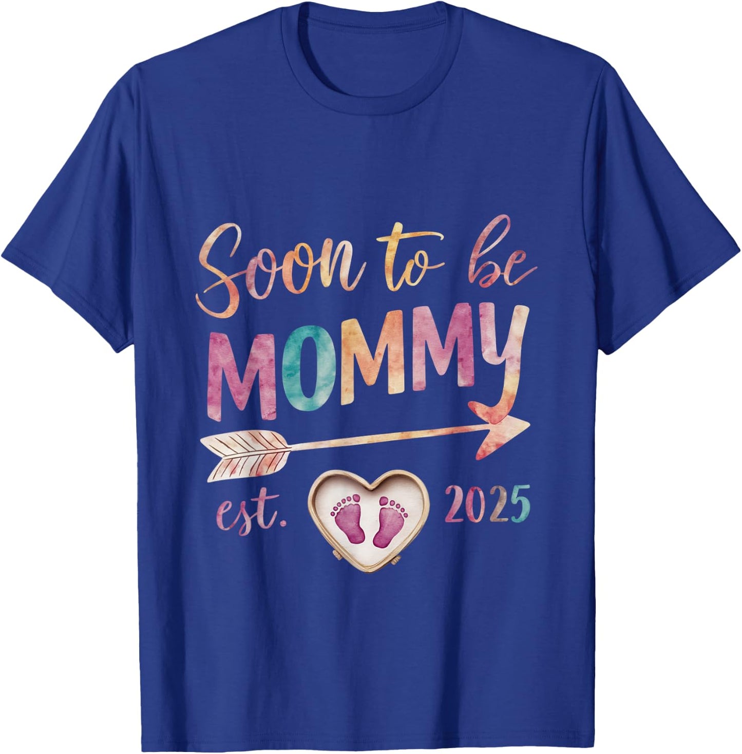 Soon To be Mommy 2025 Mom Est 2025 Loading Promoted to Mommy T-Shirt - T-Shirt | Royal