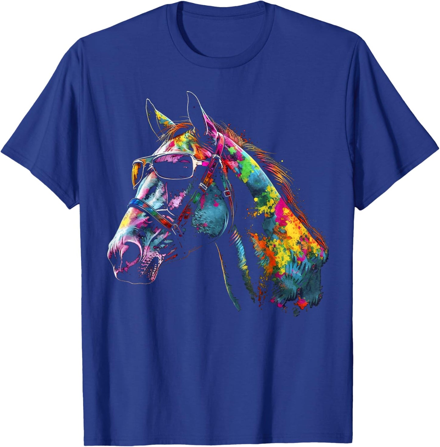 Horse Artwork Colourful Sunglasses - Animal Horse T-Shirt - T-Shirt | Royal