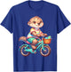 Cute Otter on Bicycle Cycling Animal Men Women Kids T-Shirt - T-Shirt | Royal