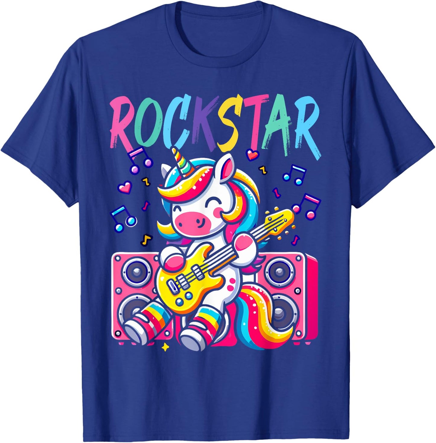 Unicorn Rock Star Guitar Rockin' Music Singer Funny Kids T-Shirt - T-Shirt | Royal