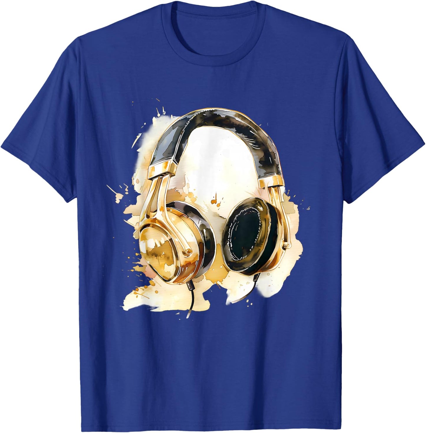 Headphones Music DJ Beatmaker Artwork Splash Dance Music T-Shirt - T-Shirt | Royal