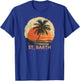 St Barts Caribbean Vintage St. Barths Ocean Palm Trees T-Shirt - T-Shirt | Royal