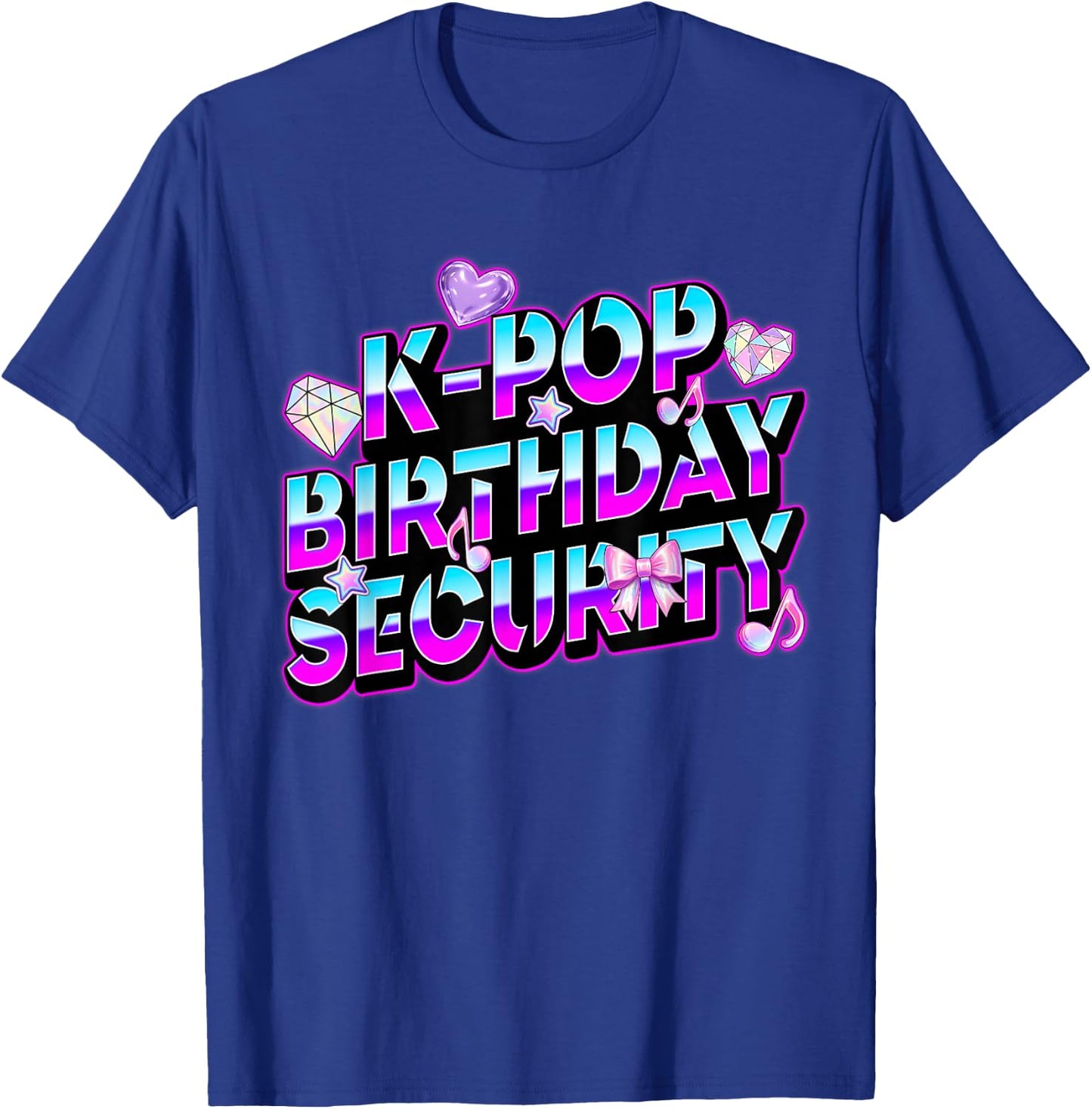 K-Pop Birthday Security Mom Dad Kid Funny Bday Concert Staff T-Shirt - T-Shirt | Royal
